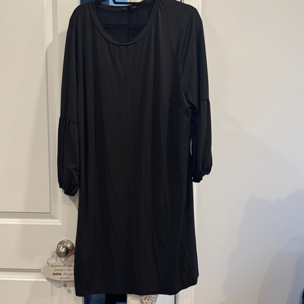 As U Wish Black Long Sleeve Dress